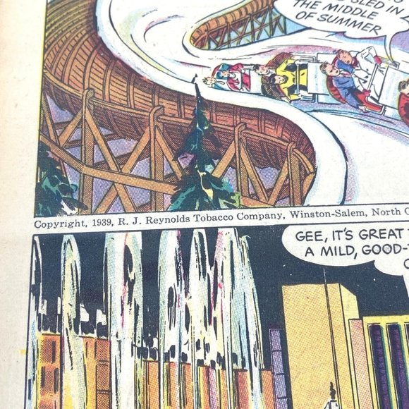 Camel Cigarette Ad New York World's Fair 1939 Comic Half Page Original Newspaper - Picture 11 of 11